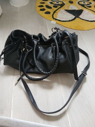 Black bershka handbag faux leather