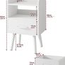 Bedside Table Set of 2, Nightstand, Side Table, Wooden Sofa End Table with Fabric Drawer, Open Shelf, Solid Wood Legs, 39x29x63 cm, for Bedroom, Living Room, White Image 10
