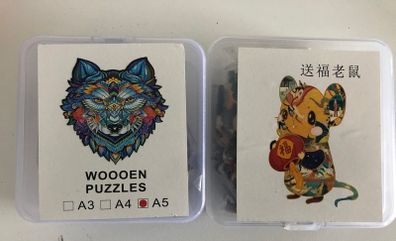 pair of wooden puzzles