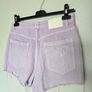 Bershka Pastel Lilac Ripped Denim Shorts Image 3