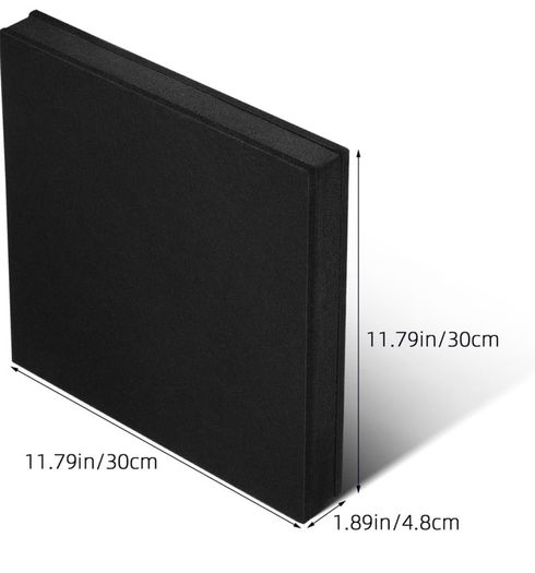 Sound Isolation Pad: Black High-Density Foam & Rubber Vibration Dampening Mat for Subwoofers, Electronic Drums, Home Treadmill, Sewing Machine & Blender(30x30x4.8cm)