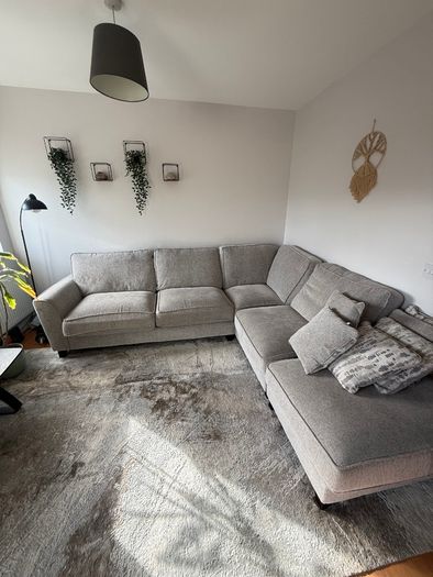 Large Corner Sofa with Footstool