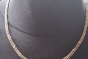 Hellas Greek Key Sterling Silver Marcasite Necklace