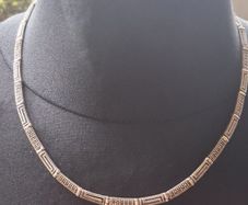 Hellas Greek Key Sterling Silver Marcasite Necklace