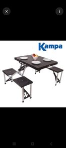 Kampa folding camping picnic table with integrated stools