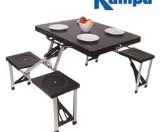 Kampa folding camping picnic table with integrated stools