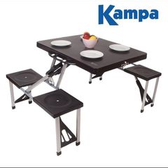 Kampa folding camping picnic table with integrated stools