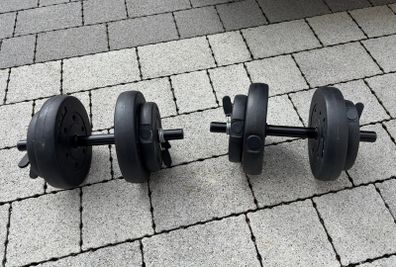 Dumbbell set, 7 kg per dumbbell.
