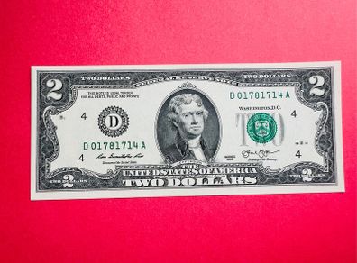 USA   2  Dollars   2013    Letter  ( D 4 )  CLEVELAND ( Uncirculated )