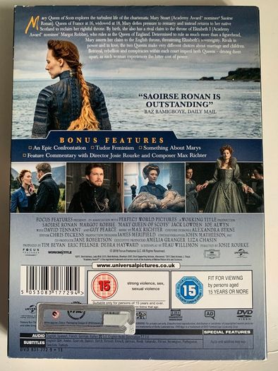 Mary Queen Of Scots [2018] Saoirse Ronan & Margo Robbie [Movie DVD]