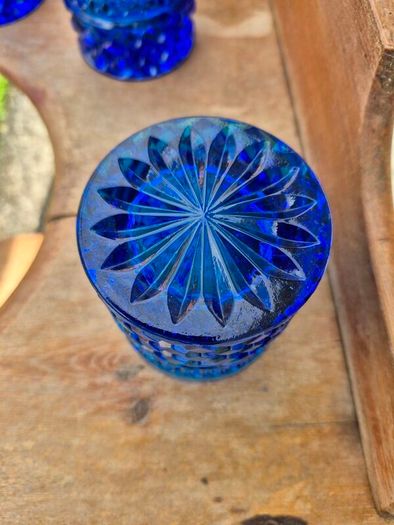 Vintage Anchor Hocking Blue Wexford Tumblers Set of 6