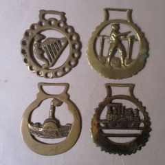 4 Vintage Horse Brasses