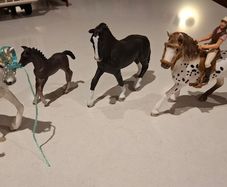 4 Schleich horses with 2 figures