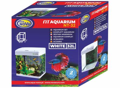 Aqua Nova Aquarium Set NT-32 White 32L LED Light And Filter