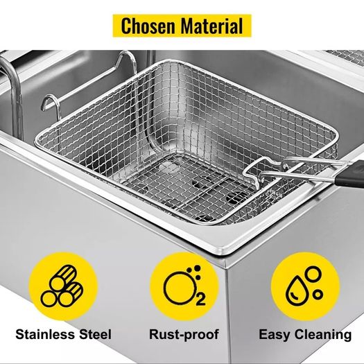 HALF PRICE RRP 260 euro 5kw 12L 220v Commercial Electric Deep Fryers 12L for Fast Food Restaurant Fried Chicken Stands Frying Chips French Fries Pork Chops
