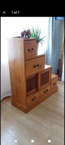 Unique wooden tiered storage / drawer unit / cabinet