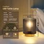 Table Lamp Battery Operated, Glass Cordless Lamp for Living Room, Battery Lamp with Timer, Battery Powered Night Light, Table Centerpiece for Bedroom/ Home Decor/Entryway/Gifts (Grey) Image 2
