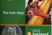 Ireland 2013 Coin Set in Original Folder The Irish Harp 2 Euro to 1 Cent
