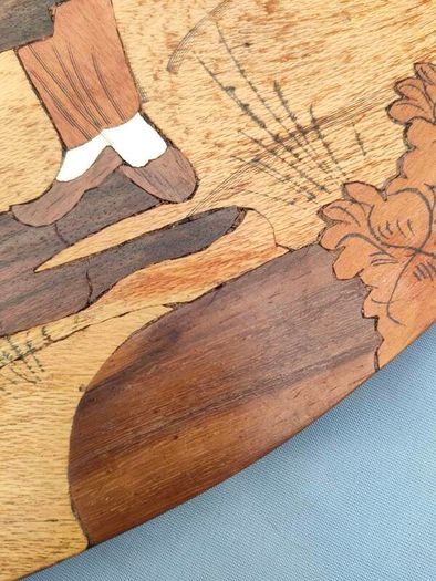2 X Vintage Indian Rosewood Marquetry panels