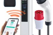 EV Charger Type 2 16A 3.68 kW 11 kW, Electric Vehicle Car Charger with 7 5 M Charging Cable CEE 16 Plug LCD, IEC 62196 Home EV Charging Station with Carry Bag Charging Cable Hook
