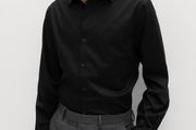 M&amp;S Regular Fit Pure Cotton Shirt - Black