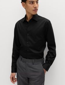 M&S Regular Fit Pure Cotton Shirt - Black