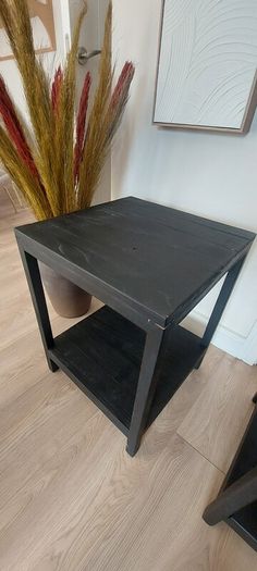 2x Black Side Tables / Bedside Lockers