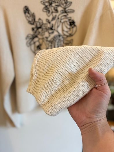 Hand embroidered Zara knit top