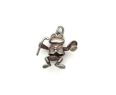 Vintage 925 Sterling Silver Dancing Frog Charm