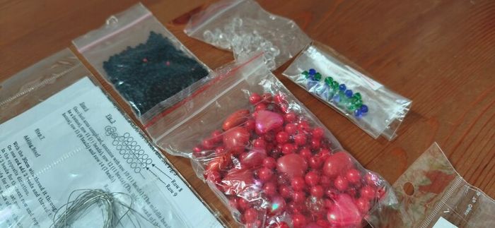 Assortment of beads for jewelry making