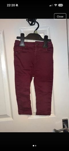 Burgandy Jeans 18-24 months