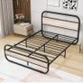 Double Bed Frame with Headboard,Oval-Shaped Platform Bed with Under-Bed Storage Image 6
