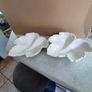 Set Of 2 Lovely White Leaves Dish Made By La Cartuja De Sevilla Pickman S.a. Made In Spain Image 6