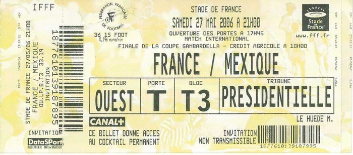 Franck Ribery International Debut Full Ticket - France vs Mexico 2006 - 0009