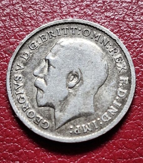 1913 United Kingdom 3 Pence - George V sterling silver coin