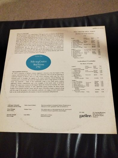 Grainne Yeats Feile na gCruitiri Beal Feirste 1792 2lp Gael-linn