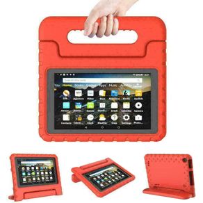 For Amazon Fire HD 8 2022 12th Gen Kids Case Shockproof Cover With Stand - Red