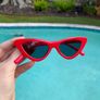 Retro Cat Eye Sunglasses  Red Frame Image 2