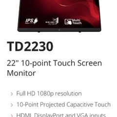 viewsonic 24inch 10 point touchscreen monitor