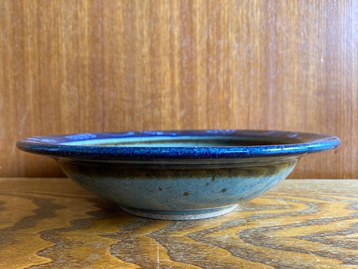 blue ceramic dish