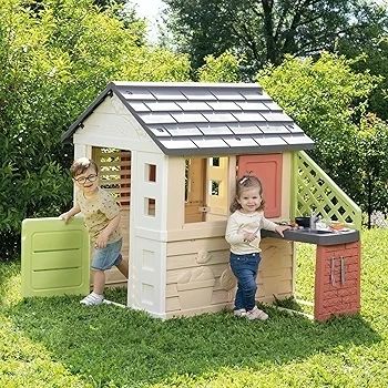 LIFE NATURE PLAYHOUSE + KITCHEN PLAYHOUSE. Indoor/outdoor sustainable play with 51% recycled material