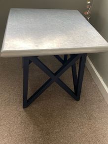 Wood and Brushed Steel side Table