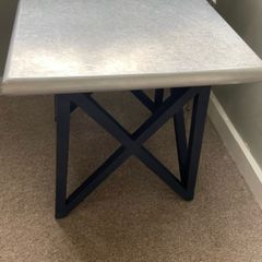 Wood and Brushed Steel side Table