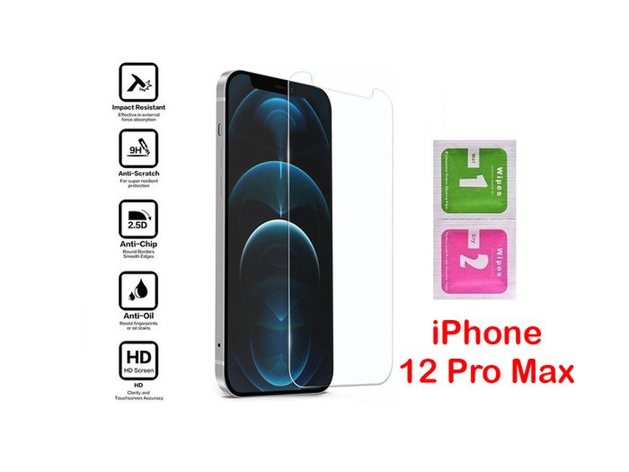 For iPhone 12 Pro Max Tempered Glass Screen Protector Saver Cover Guard Film New - FHT06IPTG