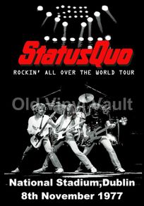 Status Quo Concert Poster Dublin National Stadium 1977 A3 size reproduction.