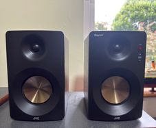 JVC Bluetooth Bookshelf Speakers Walnut Finish