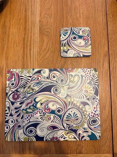 Monsoon Home by Denby Paisley collection plates + Matching Placemats & Coasters