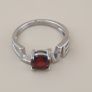 Lot Of 2 925 Silver LOVE Ring With Garnet Gemstone Image 9