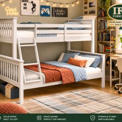 Triple Sleeper Bunk Bed 3ft Over 4ft Double  Grey
