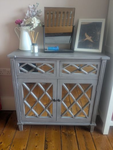 Grey Mirrored Sideboard